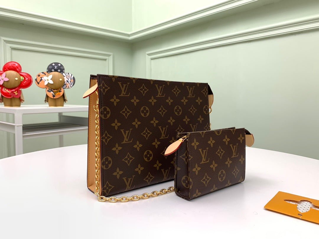 Louis Vuitton / LV monogram m81412 toiletry uch on chain purse with one ...