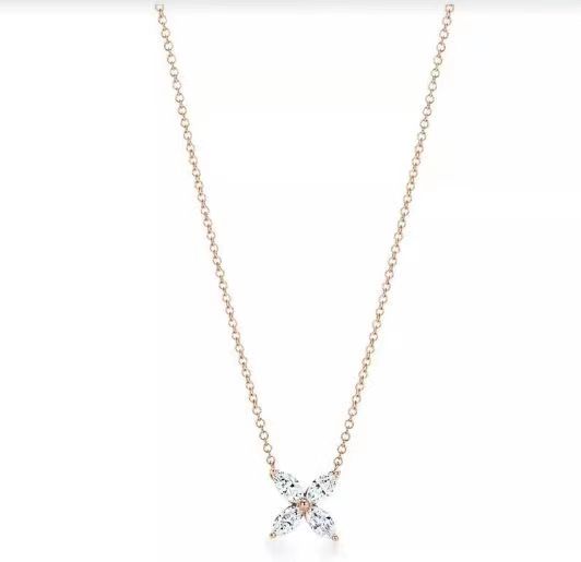 p45 Goddess Series Tiff Tiffany Marquise Necklace Elegant and elegant, super cost-effective Asian gold