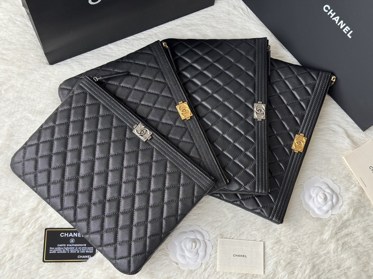 Bag Chanel Chanel Kookahara single-hand bag 2cm black caviar cowhide small ball pattern made by Leb