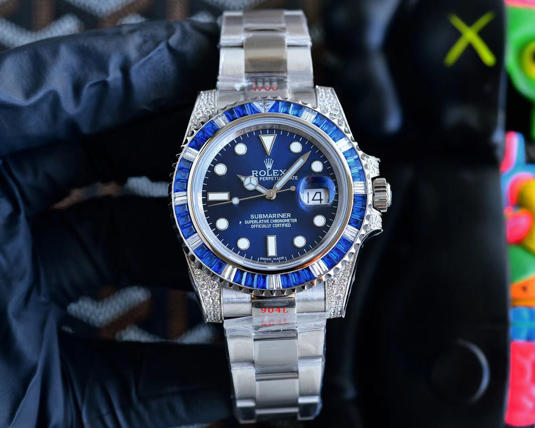 SUB Submariner rear diamond-encrusted customized version! The same style as the ghost scumbag, a fusion of luxurious sparkle and never-fading, more