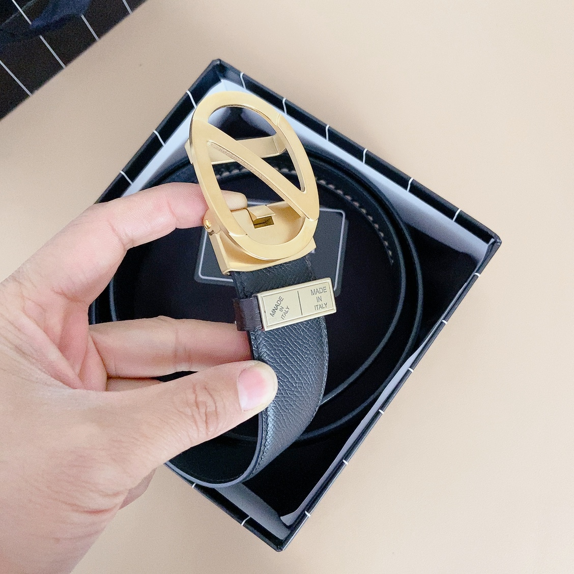 Belt ErmenegildoZegna automatic strap, adjustable length, pure top layer