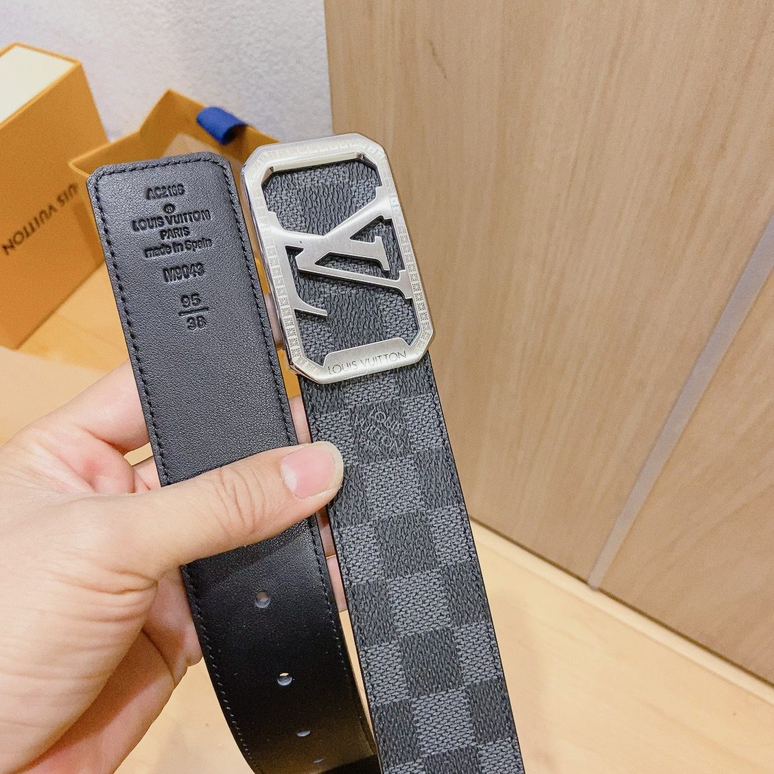 Belt Belt LV Initiales 40mm new hollow steel buckle counter belt with double-sided style