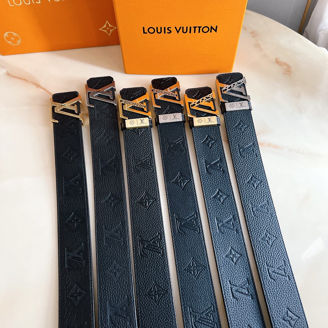 Belt Belt LV Initiales 40mm new hollow steel buckle counter belt with double-sided style