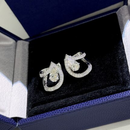 90 Paris Chaumet Emress Josehine Series Egret Crown Water Dro Earrings High-end Customized Original Comarison