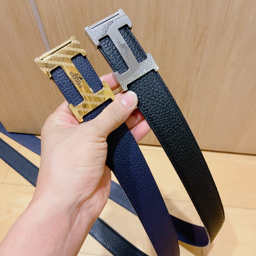 Belt Belt Hermes elephant leather, double-sided original leather, Hermes special steel buckle, belt made of Hermes