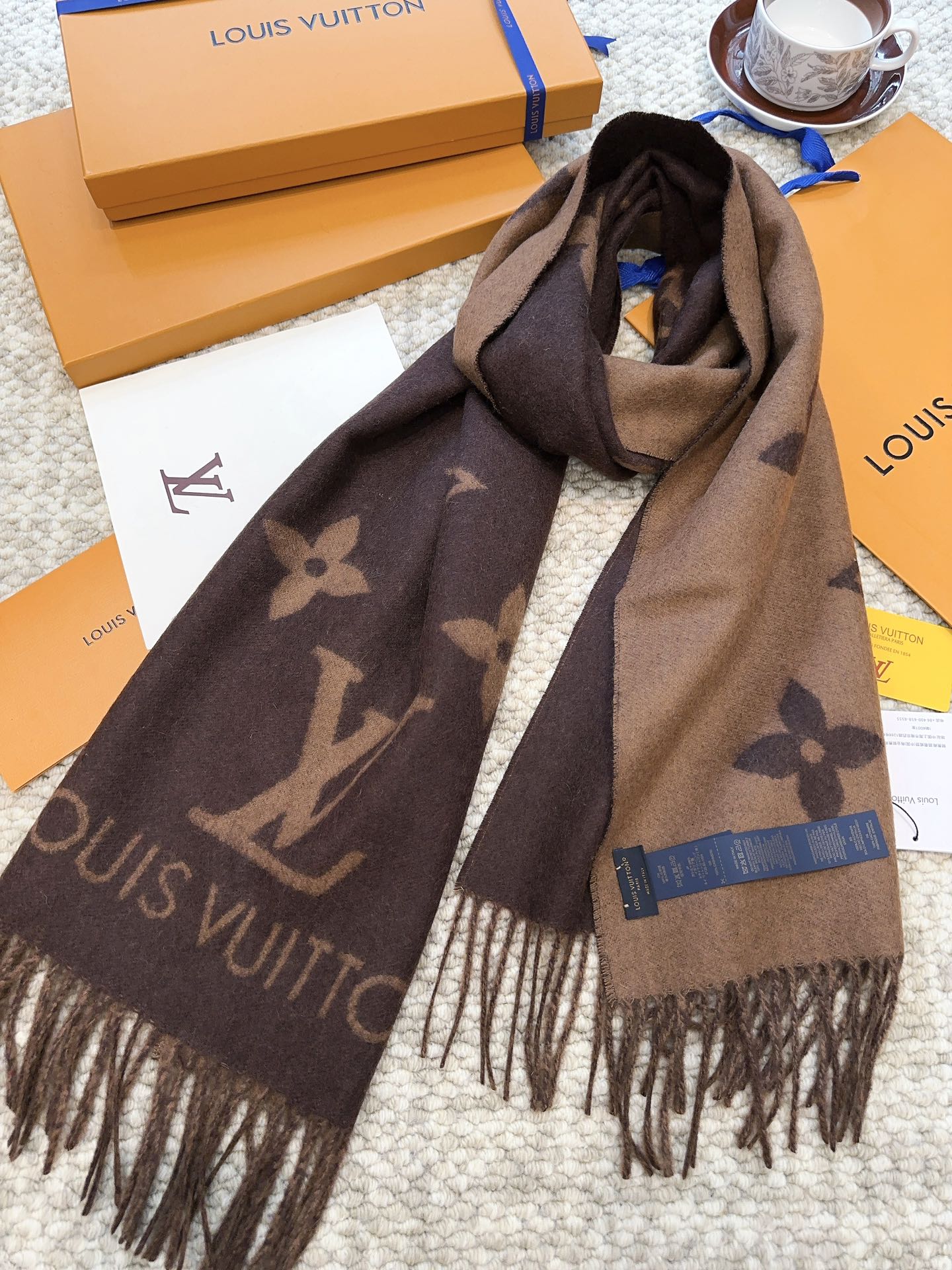 Scarf🧣Top cashmere version, stable quality🧣 P️[Classic coffee color] recommended by top sellers, shipped from stock
