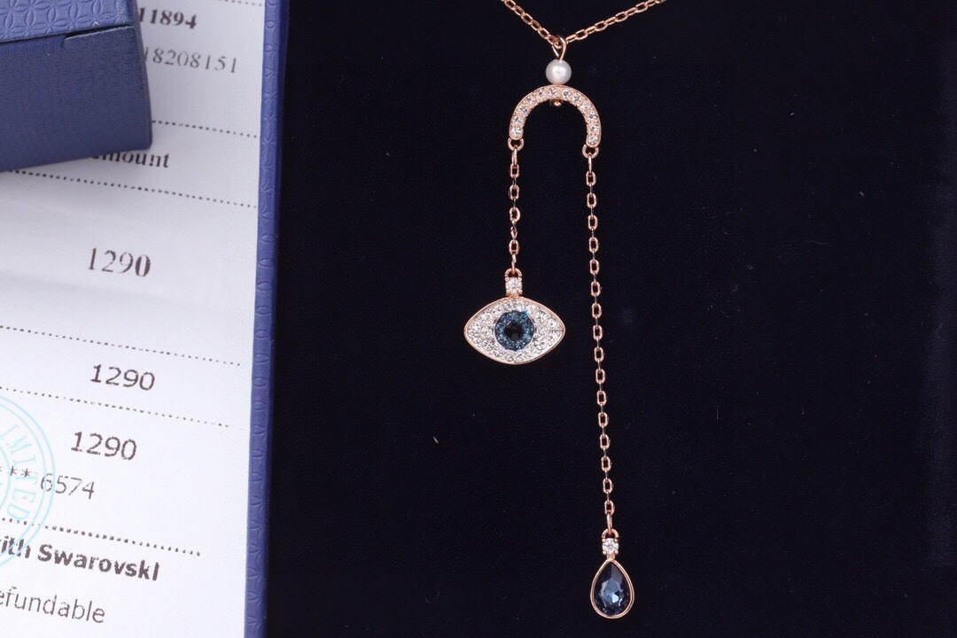 p55 Jiang Shuying's same swarovski magic eye tassel necklace, lucky patron saint, necklace