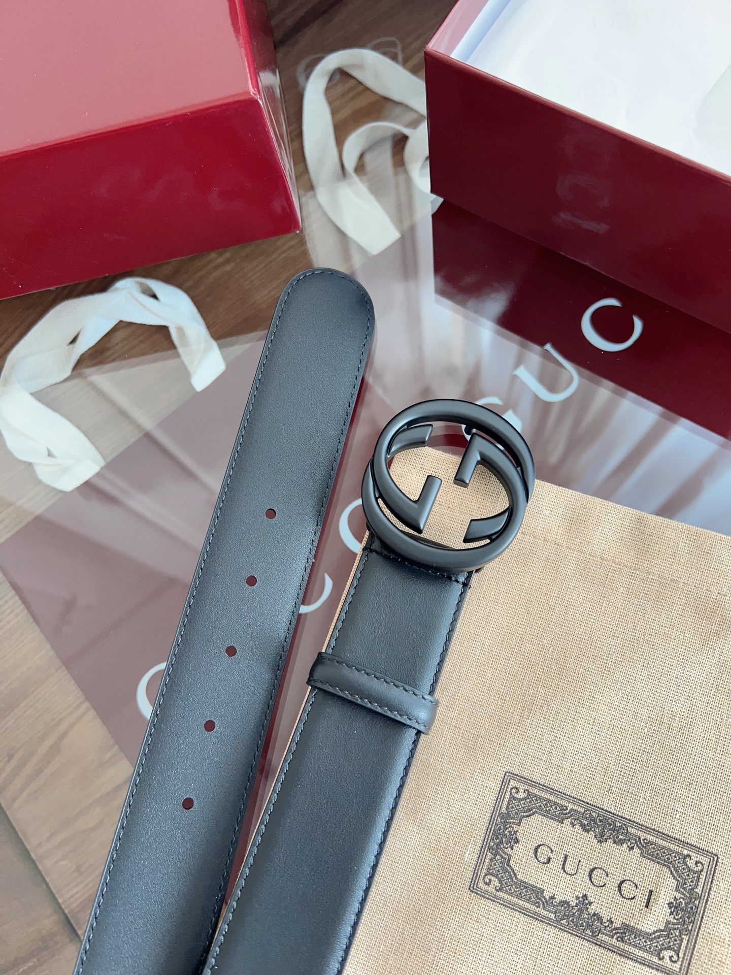 Belt [Gucci] Official website new model, original imported first-layer cowhide matching fabric, imported first-layer calfskin bottom, vacuum plating