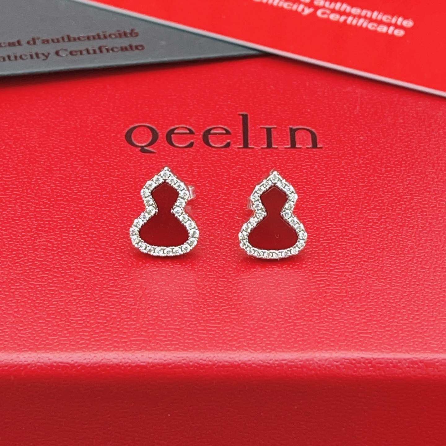 p503 [Qeelin Kirin Red Gourd Silver Studs] Consistent Zp brass material, not