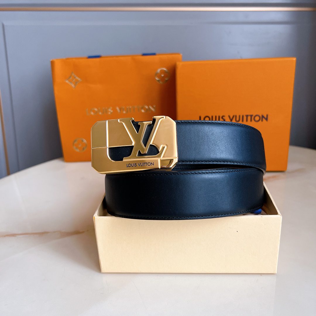Belt Belt LV Initiales 40mm new hollow steel buckle counter belt is interpreted in double-sided style