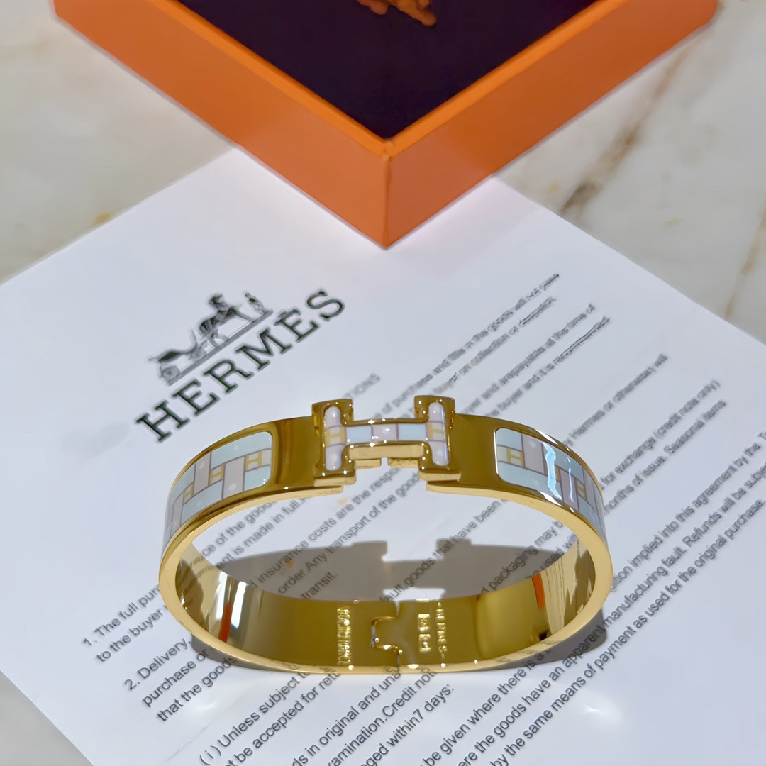 p Hermes Hermes bracelet ️v gold original customized Hermes bracelet enamel