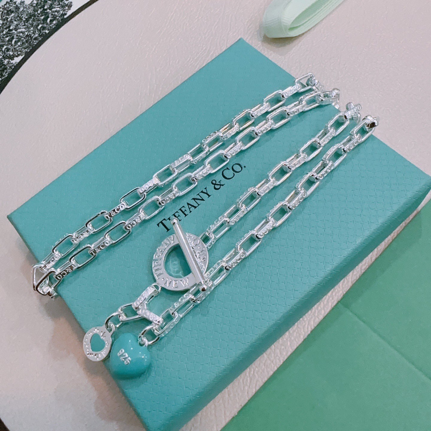 p Tiffany necklace ???? TIFFNY&CO. counter fine silver version
