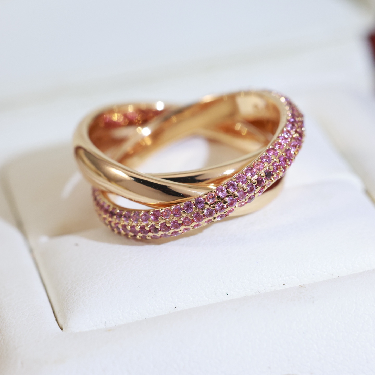 p95 Seiko version pink diamond version Cartier ring new version ring original single three-ring three-color ring