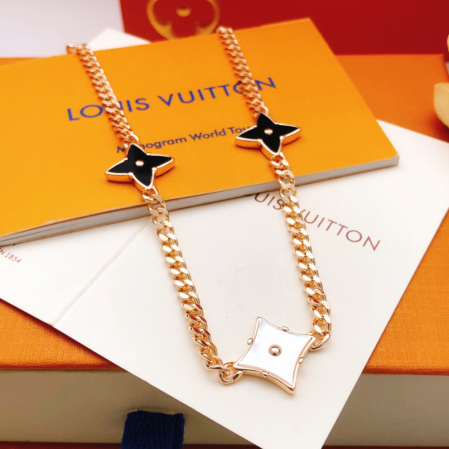 p65 number LXL0 [Lv latest rose gold black necklace]